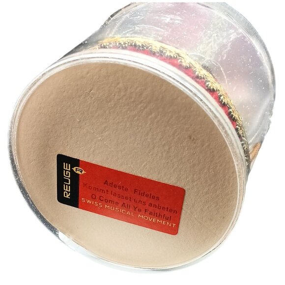 Vintage Reuge Swiss Musical Christmas Bell Ornament Nativity Scene Red & Gold - Picture 5 of 5